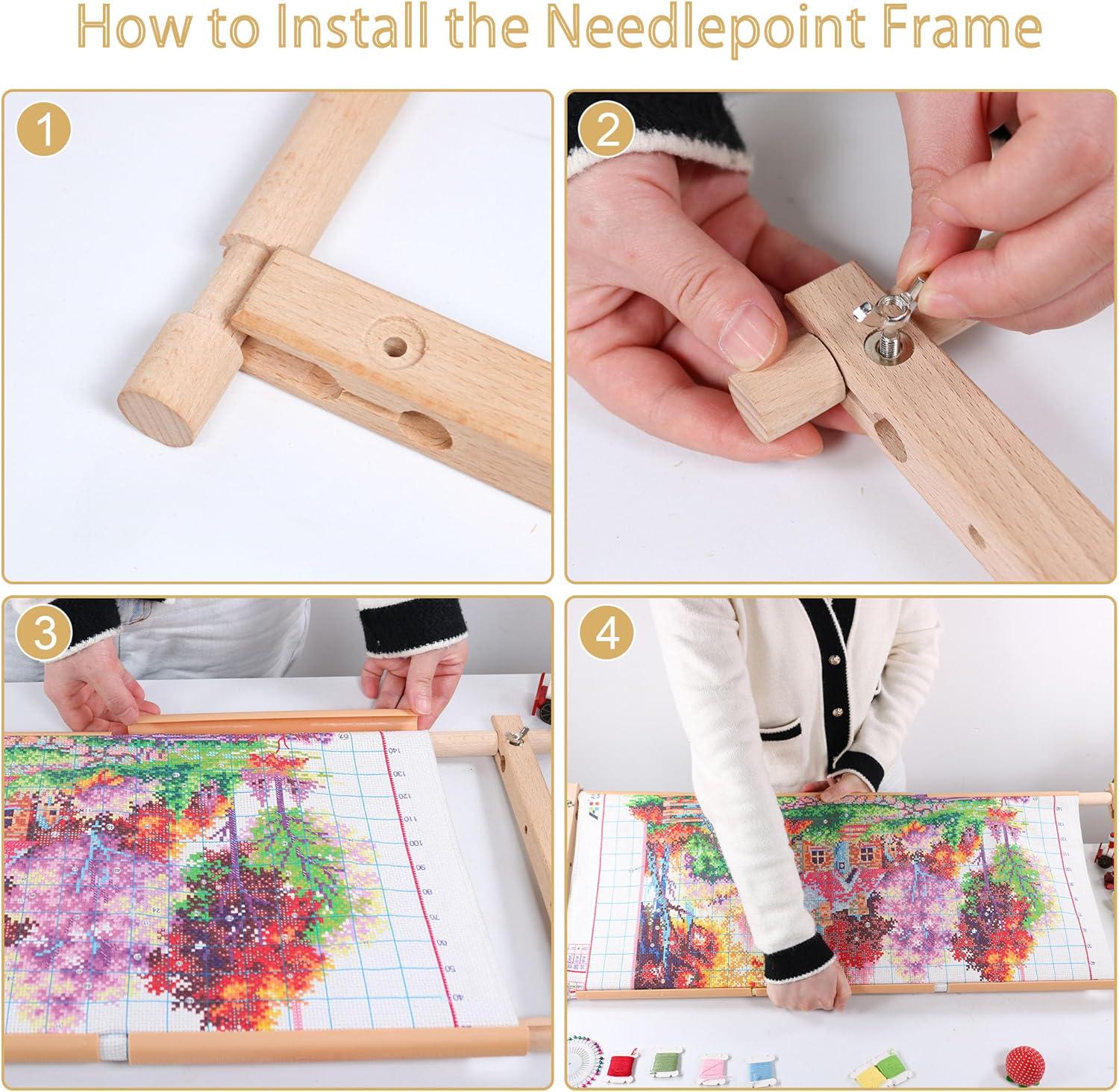 Embroidery Tapestry Scroll Frame, Detachable Cross Stitch Quilting ...