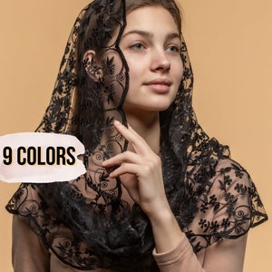 NEW!! Cathedral veil, cathedral veil lace, chapel veil for mass, Our Lady of Guadalupe veil, 3D chapel veil