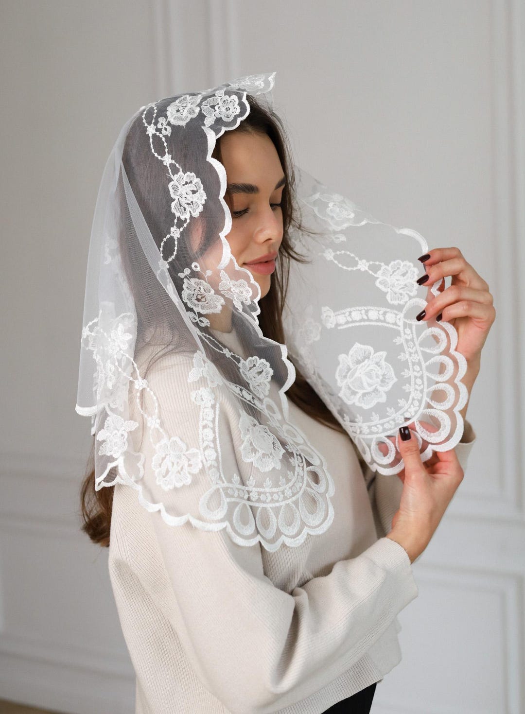 Ivory Church Veil, Catholic Mass Veil, Chapel Veil - Etsy