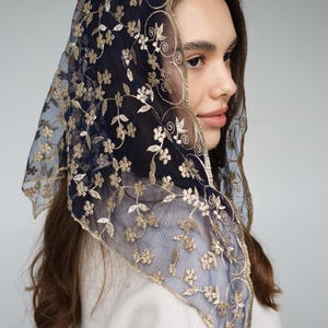 Lace chapel veil, lace veil Mantilla, latin Mass veil, Wrap Style Latin Mass, Lace Chapel Veil Mantilla, lace headcovering in church