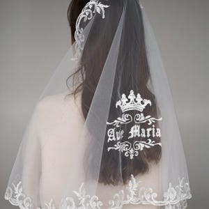 Long Ivory Mantilla, Limited Collection, Long Mantilla for church, Ivory Catholic Veil, Chapel Veils