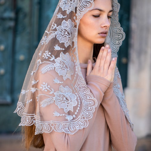 Black Infinity Head Covering Catholic Veil Church or Chapel Etsy