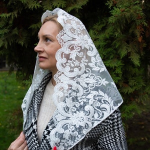 Ivory Mass veil, Infinity veil Mantilla, Faith Head Coverings Holy, Chapel Veils