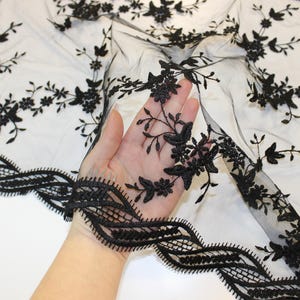 Black Traditional Catholic d shape Mantilla veil, black Lace scarf, black church veil 003 image 8