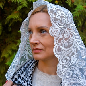 NEW!! Ivory Mass veil, Infinity veil Mantilla, Faith Head Coverings Holy, Chapel Veils