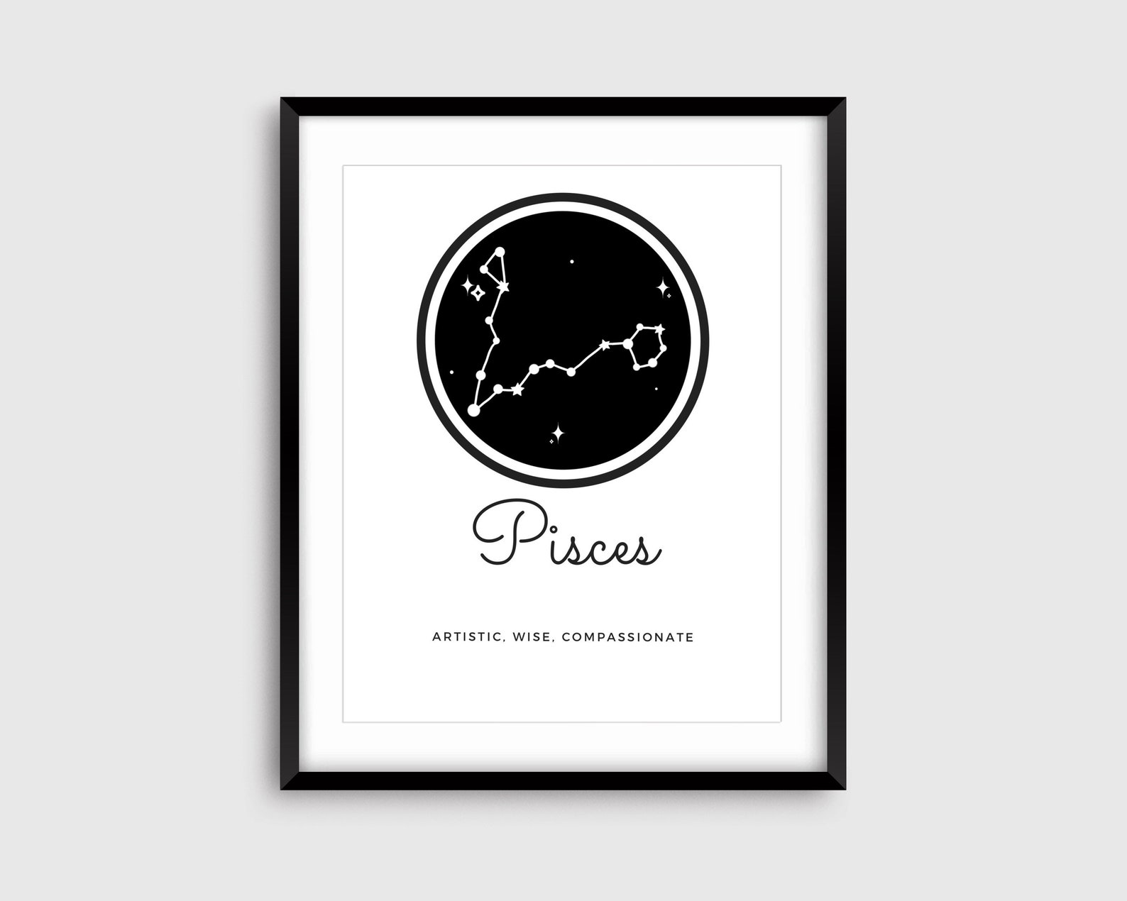 Pisces Constellation Zodiac Sign Print Astrological Wall Art - Etsy