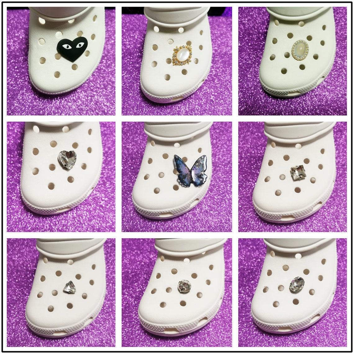 Croc Charms Designer Butterfly Rhinestone Diy Croc Jewelry Etsy