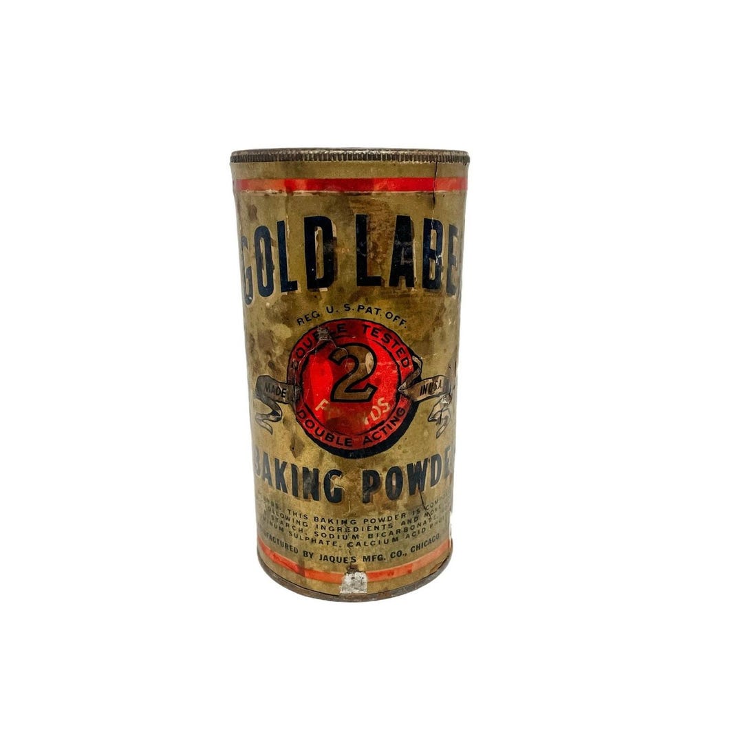 Vintage Paper Gold Label Baking Powder Tin 2lb - Etsy