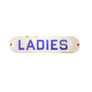 Vintage Ladies Porcelain Restroom Sign - Etsy