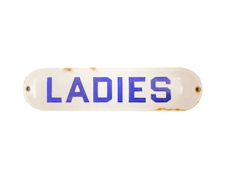 Vintage Ladies Porcelain Restroom Sign