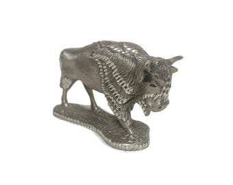 Vintage 1987 Pewter American Collectors Guild Bull Longhorn Figurine