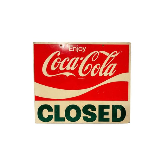 Vintage Enjoy Coca Cola Two Sided Open Closed Plastic Sign - Etsy