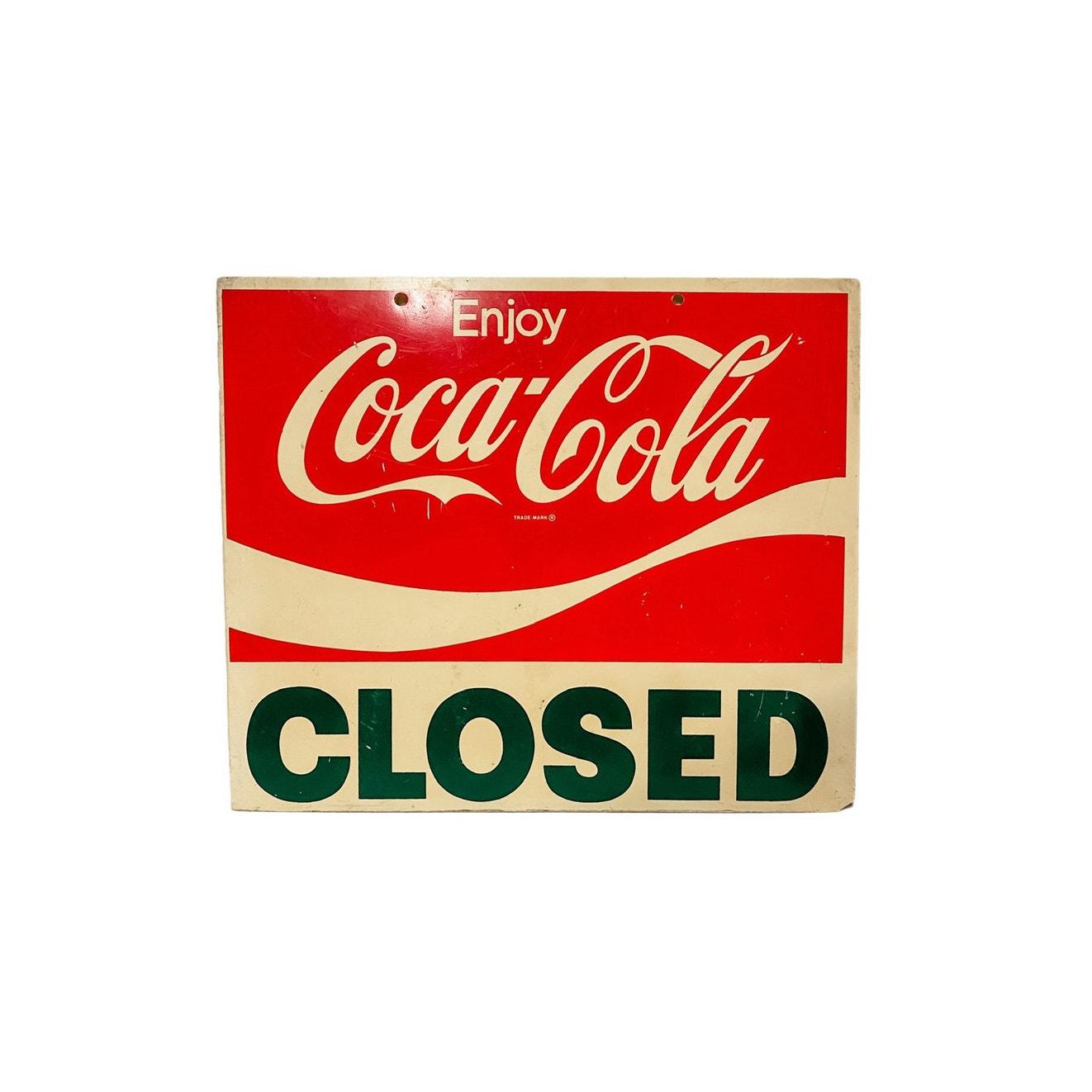 Vintage Enjoy Coca Cola Two Sided Open Closed Plastic Sign - Etsy
