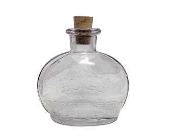 Vintage Rare Holy Water Bottle Amethyst (Purple) Embossed with Cross