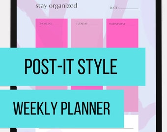 Post-it Note Weekplanner Digitale Download