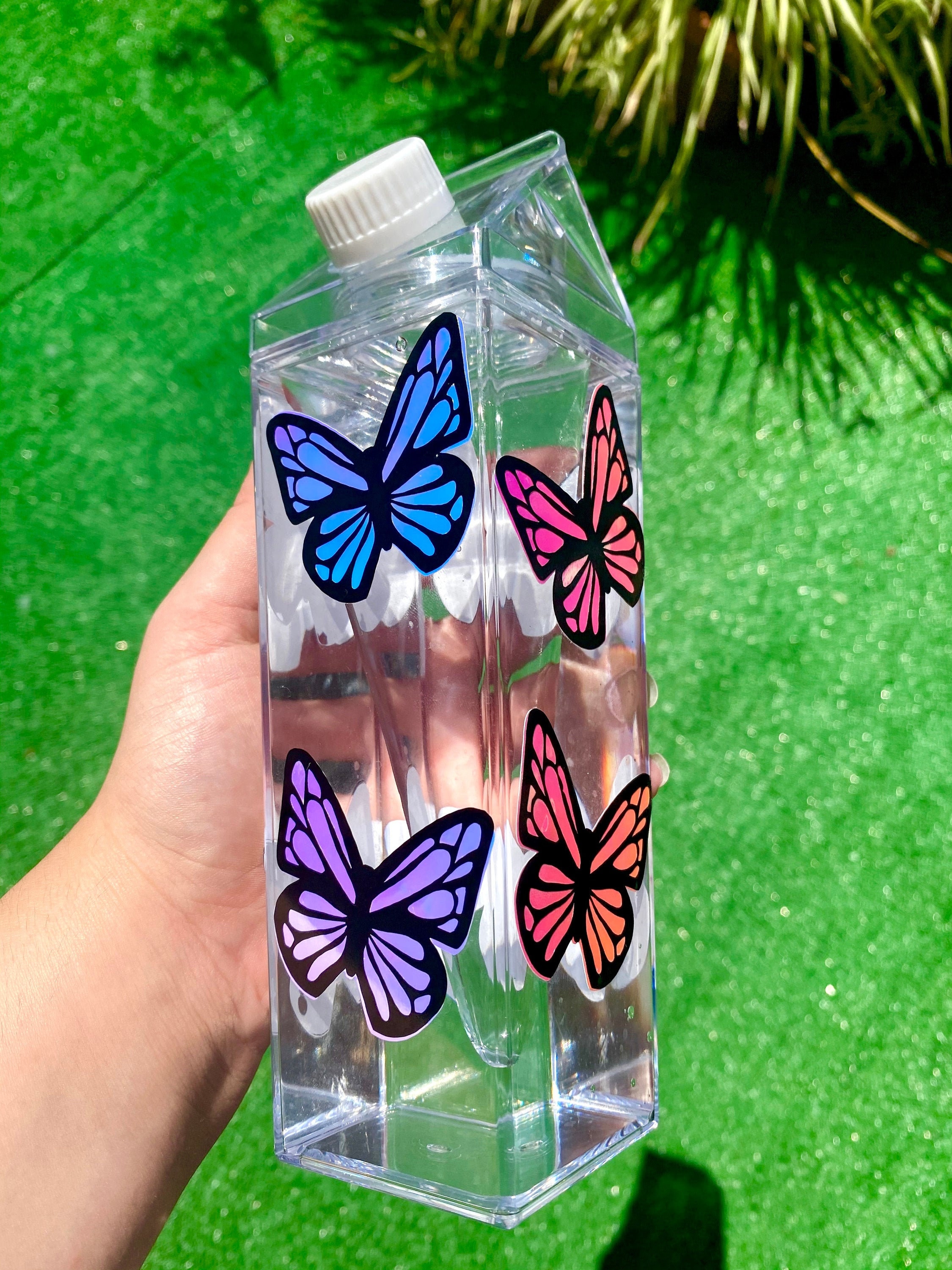 Holographic Butterfly Milk Carton Water Bottle Design - Etsy