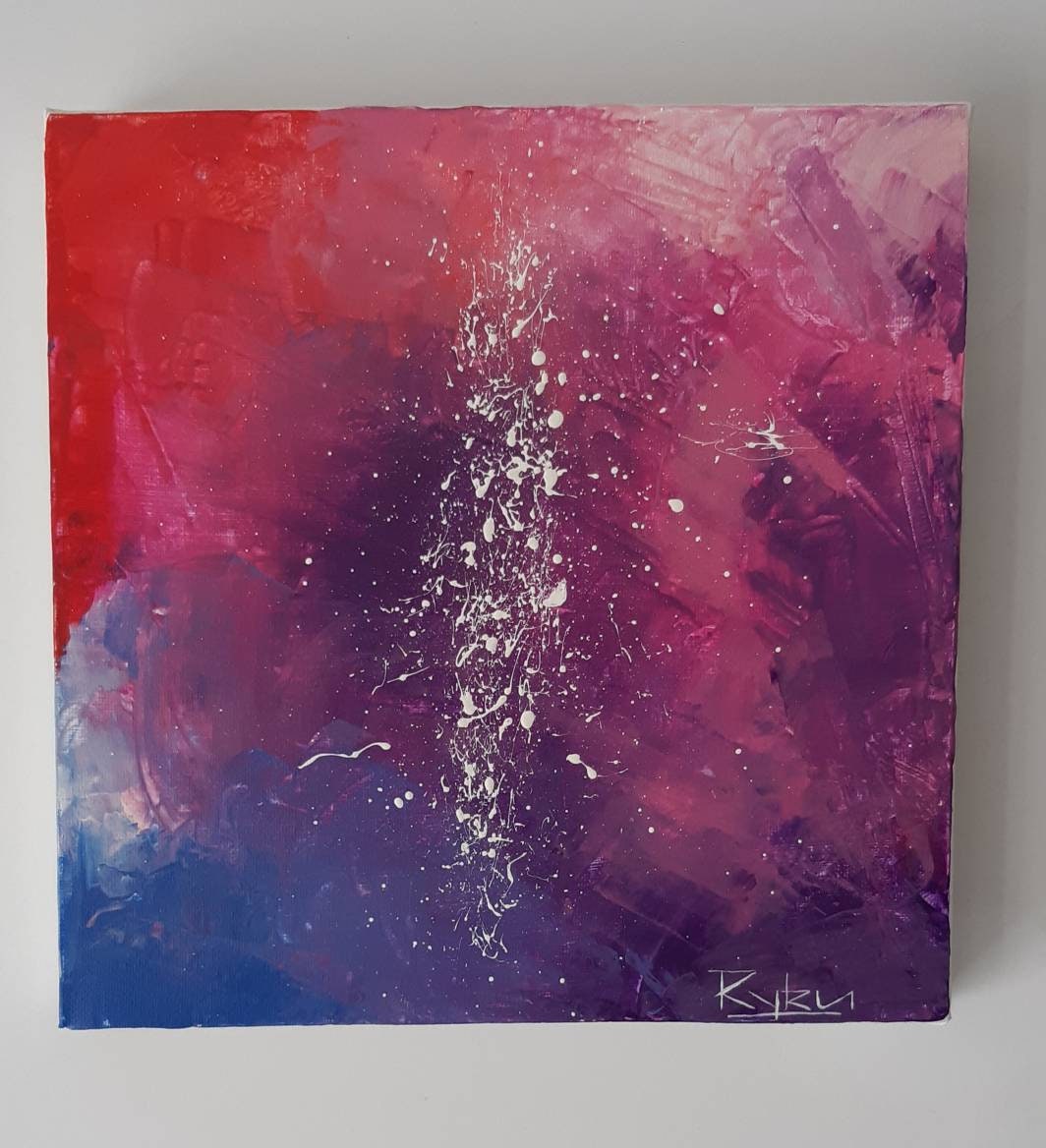 Galaxy Peinture Acylique Abstrait Contemporaine Originale Pièce Unique
