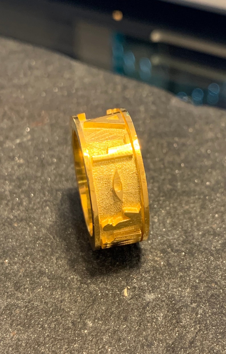 Osirus Rings Osiris Hieroglyphic Formula Ring Band in Sterling Silver Gold Plated - Etsy