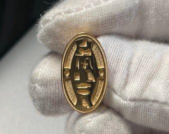 Cleopatra Ring (𓈎𓃭𓇋𓍯𓊪𓄿𓂧𓂋𓄿𓏏𓆇 ) Signet Wax Seal - Sterling Silver Gold Plated