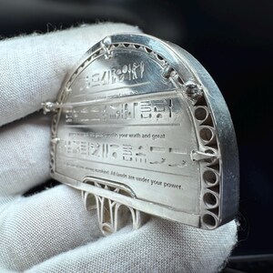 Sekhmet Sterling Silver Brooch - Lapis Lazuli and Cubic Zirconia - Ancient Egyptian Revival Replica image 4
