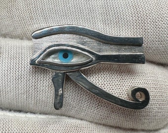 Eye of Horus 𓁻𓅃 Sterling Silver Broouh/Pin- Ancient Egyptian Jewelry