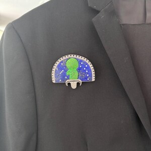 Sekhmet Sterling Silver Brooch - Lapis Lazuli and Cubic Zirconia - Ancient Egyptian Revival Replica image 9