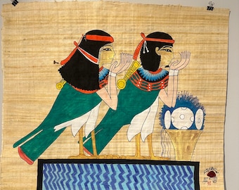 Userhat & Wife as Ba Birds Ancient Egyptian Replica Papyrus Art
