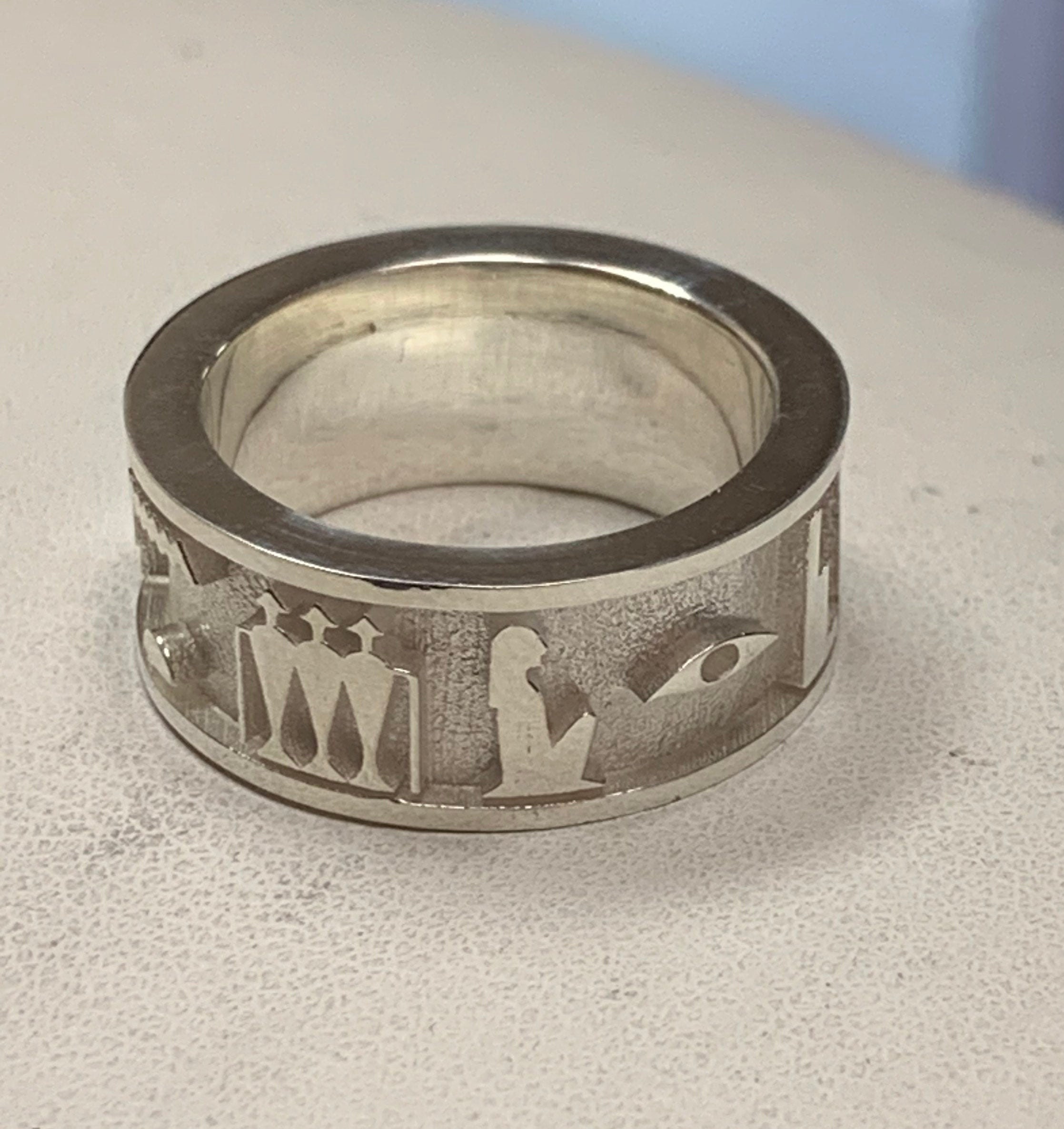 Osirus Rings Osiris Hieroglyphic Formula Ring Band in Sterling Silver Gold Plated - Etsy