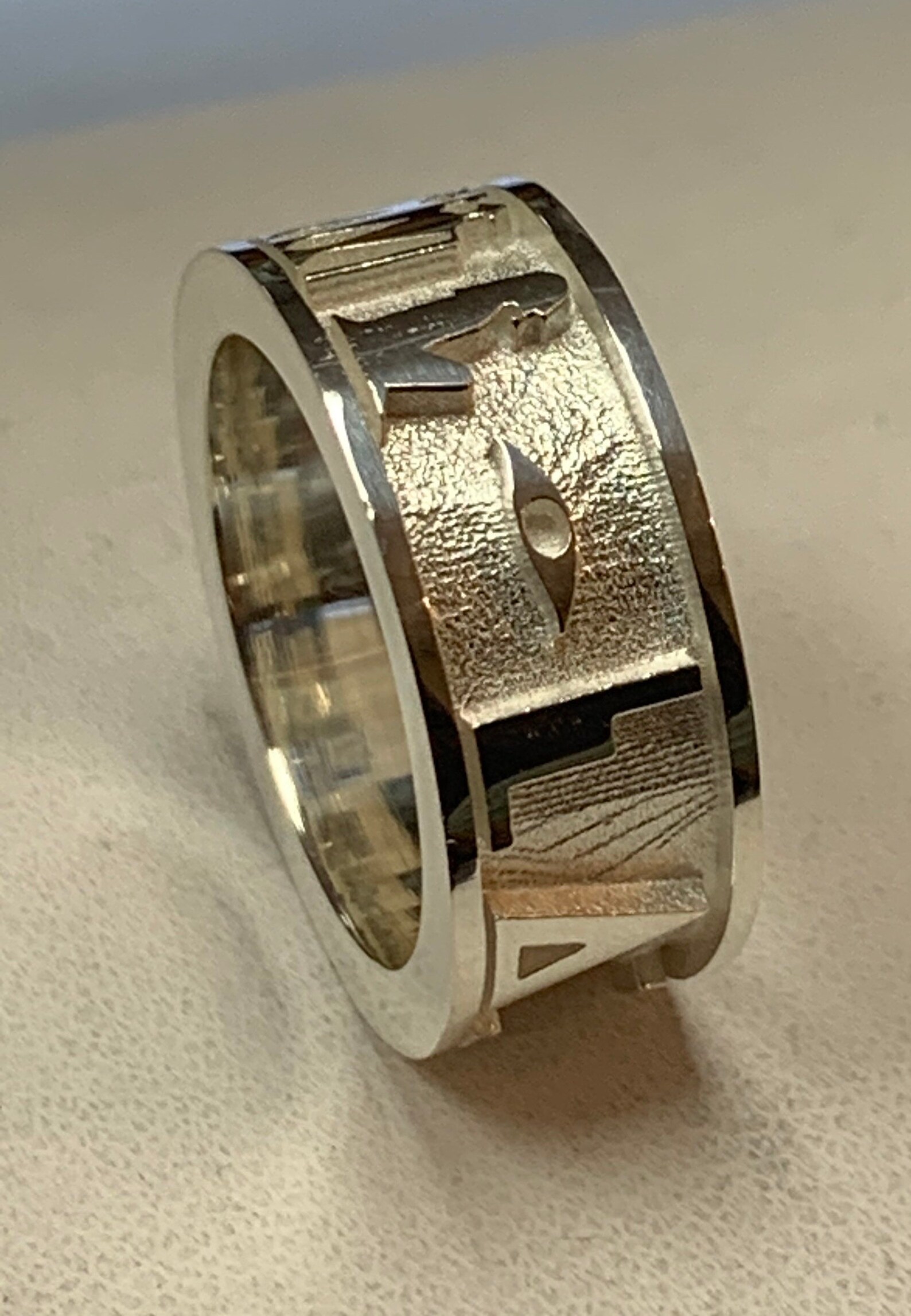 Osirus Rings Osiris Hieroglyphic Formula Ring Band in Sterling Silver Gold Plated - Etsy