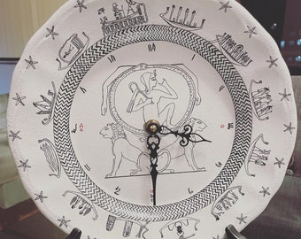 Plate Clock - Nightly Journey of the Sun God - Ancient Egyptian Art