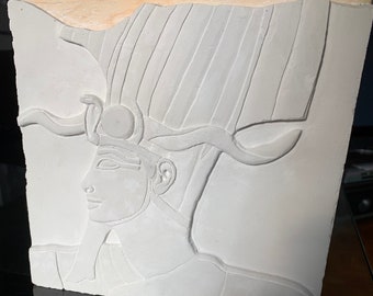 Ancient Egyptian Hand Carved Relief Plaque of a Pharaoh