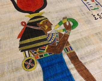 The Goddess Hathor on Papyrus Paper