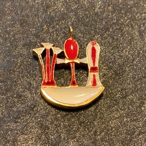 Blessing Formula Pendant - Sterling Silver Gold Plated with Enamel - Ancient Egypt