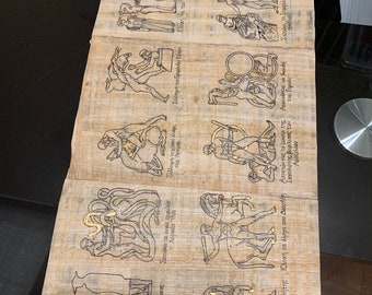 The 12 Labours of Hercules on Egyptian Papyrus with Greek Descriptions