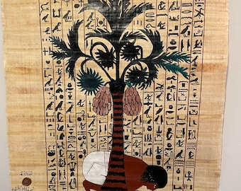 Pashedu Tomb Replica - Papyrus Art with Acrylic - Ancient Egypt