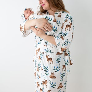 mommy and me outfits New Born Matching SetMaternity Robe Swaddle set Labour Delivery Musk Dear image 7