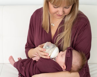 Maternity /Labor/ Delivery Hospital Robe wine red