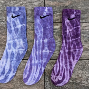 3 pack Nike Tie Dye Crew Socks Purple