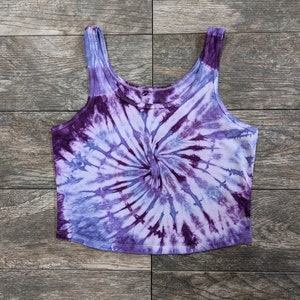 Swirl Tie Dye Tank Top Crop Top Purple