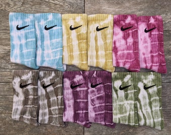 Kids Tie Dye Crew Socks Earth Tones