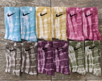 3-pack Tie Dye Crew Socks Earth Tones