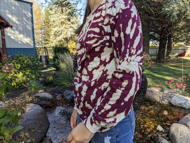 burgundy tie dye shirt