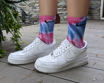 Nike Tie Dye Crew Socks Red White Blue