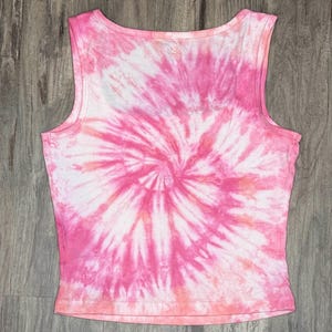 Swirl Tie Dye Tank Top Crop Top Pink immagine 2