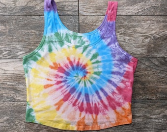 Preshrunk Cotton Tank Top Vest Classic Flo Rainbow Swirl Tie-Dye main image 0
