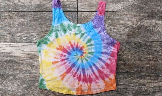 Rainbow Swirl Tie Dye Tank Top Crop Top