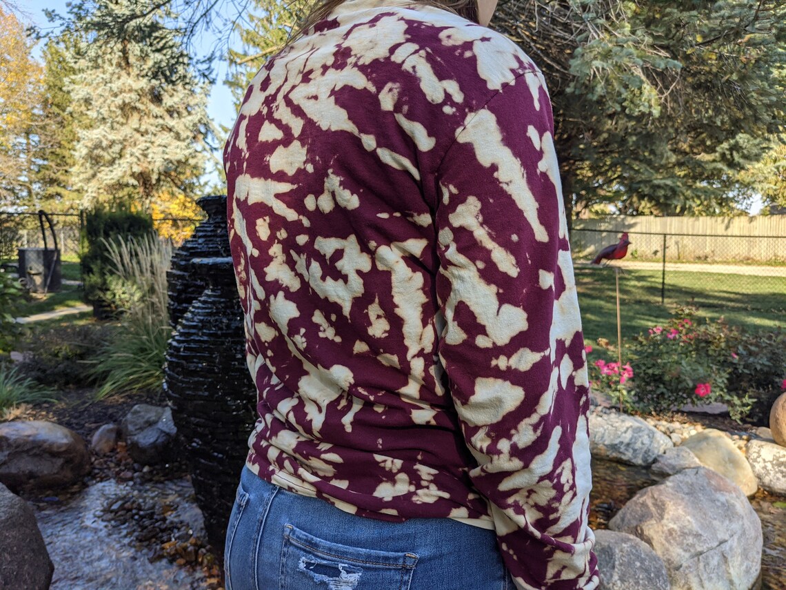 burgundy tie dye shirt