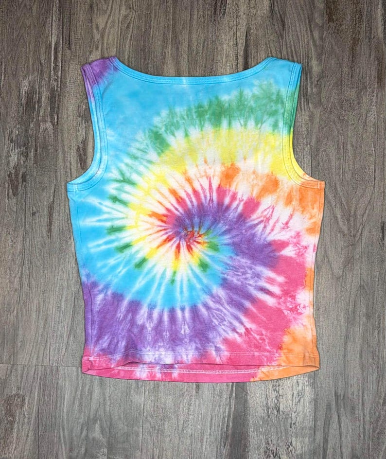 Rainbow Swirl Tie Dye Tank Top Crop Top image 2