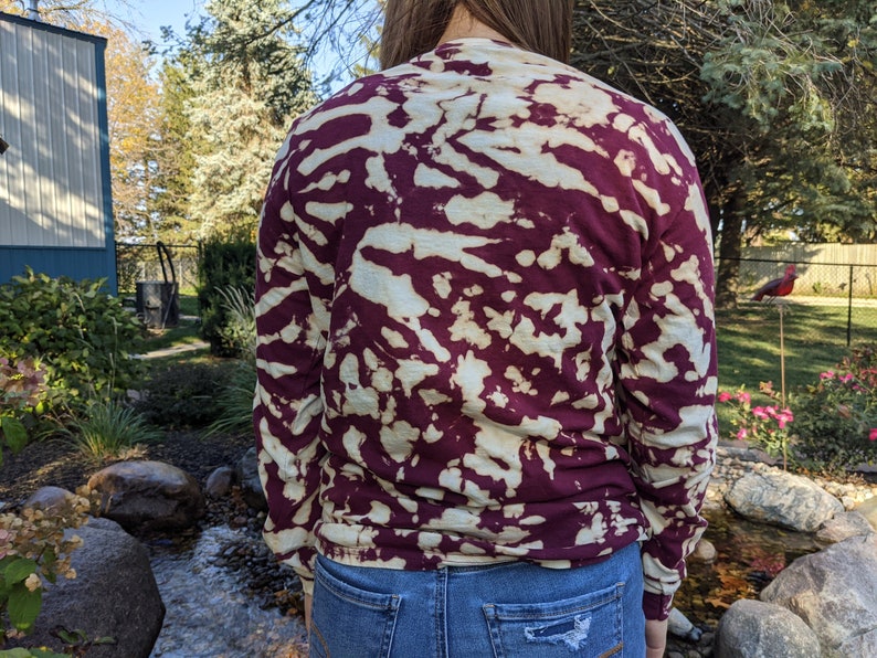 burgundy tie dye shirt