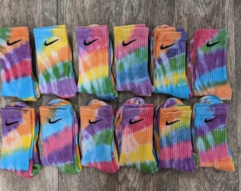 nike tie dye purple socks